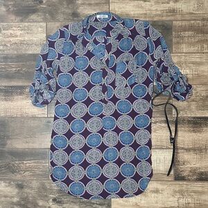 Zara Women's Casual Purple and Blue dress with belt